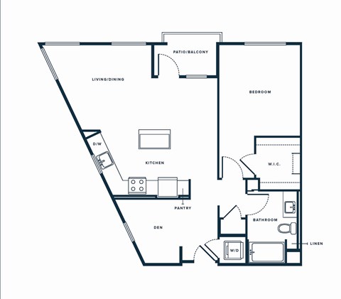 a floor plan of a 1 bedroom floor plan